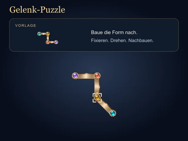 Illustration von Gelenk-Puzzle mit farbigen Glasgelenken