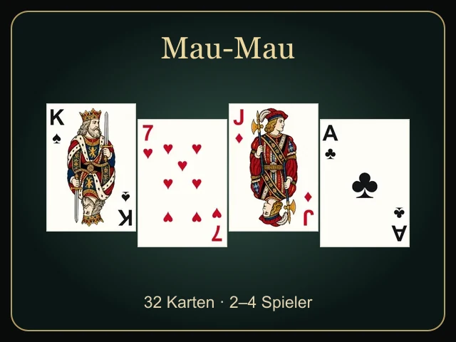 Mau-Mau mit 32 Karten und bis zu drei Computergegnern