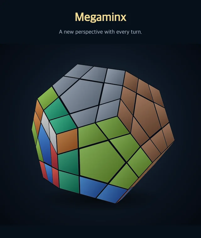 Megaminx mit seinen tats&auml;chlich drehbaren Teilen
